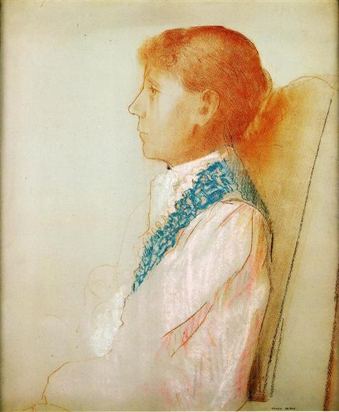 Portrait of Madame Redon in profile