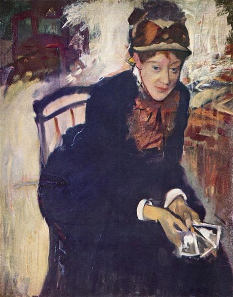 Miss Cassatt Portret - ținând scrisorile - 1876