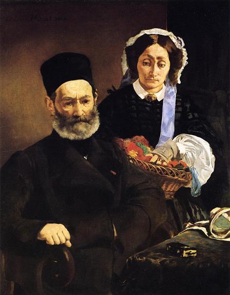 Retrato Del Señor Y La Señora Auguste Manet - 1860