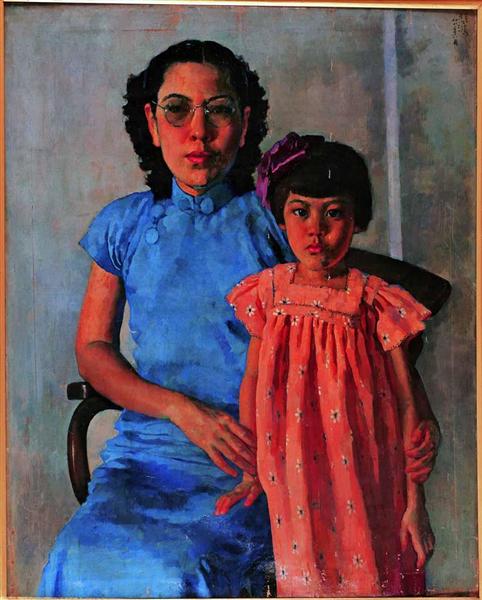 Retrato De La Señora Tchang Ju Chi Y Su Hija