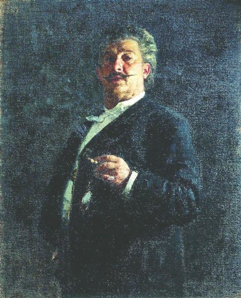 Retrato do pintor e escultor Mikhail Osipovich Mikeshin - 1888