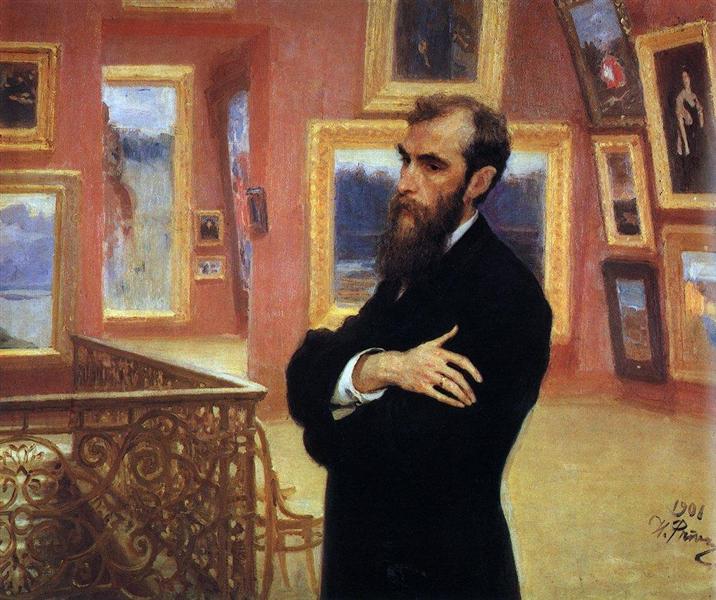 Retrato de Pavel Tretyakov - Fundador da Galeria Tretyakov - 1901