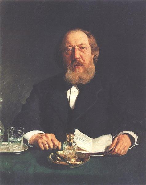 Portrét básníka a slavofile Ivan Sergeyevich Aksakov - 1878