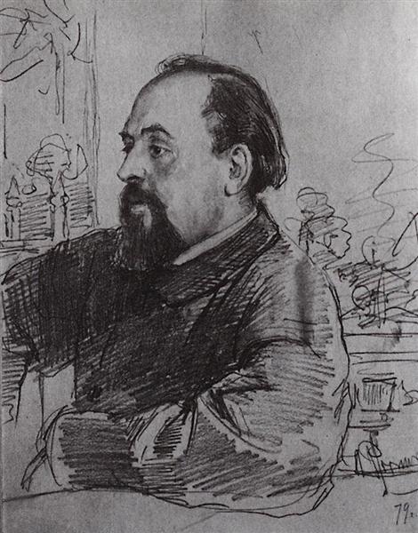 Porträt von S. Mamontov - 1879