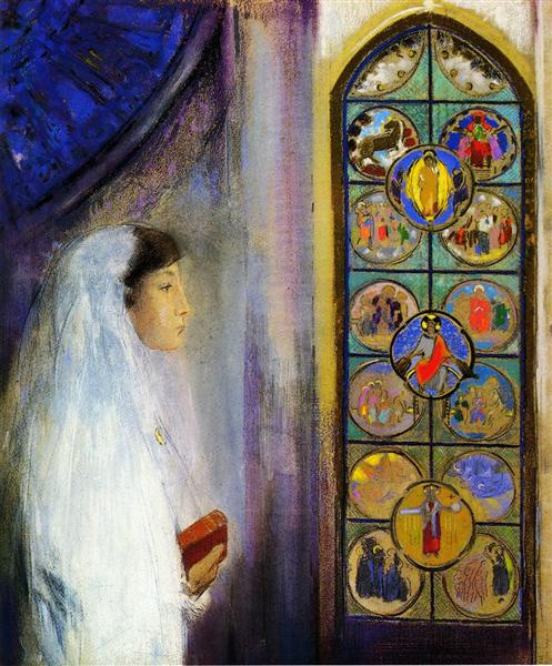 Simone Fayet Portrait in the Sacred Communion - 1908