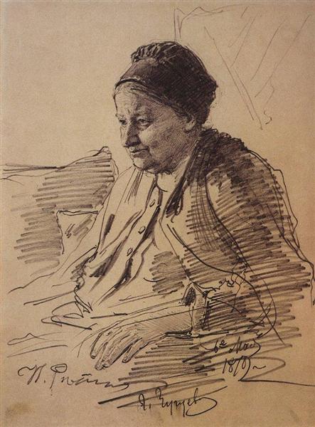 Portrait de TS Repina - Mère de l'artiste - 1879