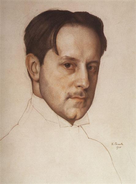 Portret van de kunstenaar M. Dobuzhinsky - 1910 