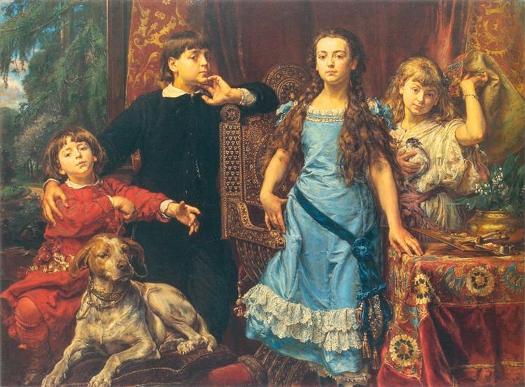 Portrait des quatre enfants de l'artiste - 1879