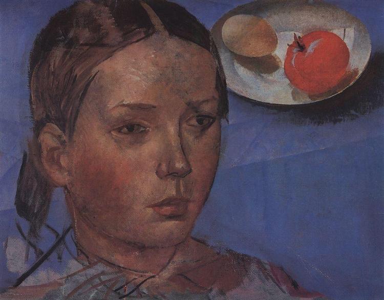 Retrato De La Hija Con El Telón De Fondo De Una Naturaleza Muerta - 1930