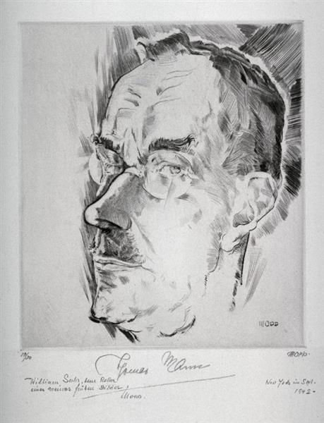 Retrato Del Novelista Thomas Mann - 1940