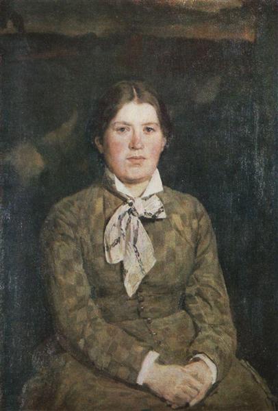 Retrato de V. Vasnetsov, A Esposa do Artista - 1878 