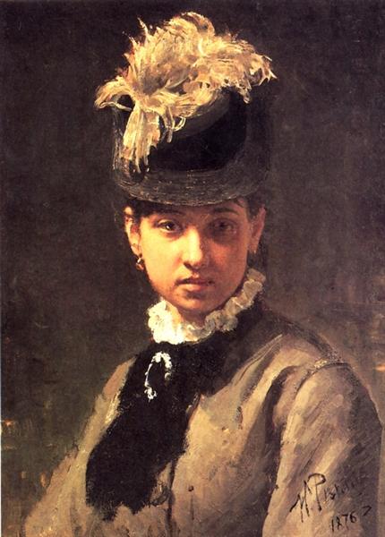 Vera Repina Portrait, la moglie dell'artista, 1876