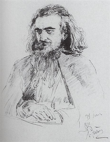 Vladimir Sergeyevich Soloviev'in portresi - 1891