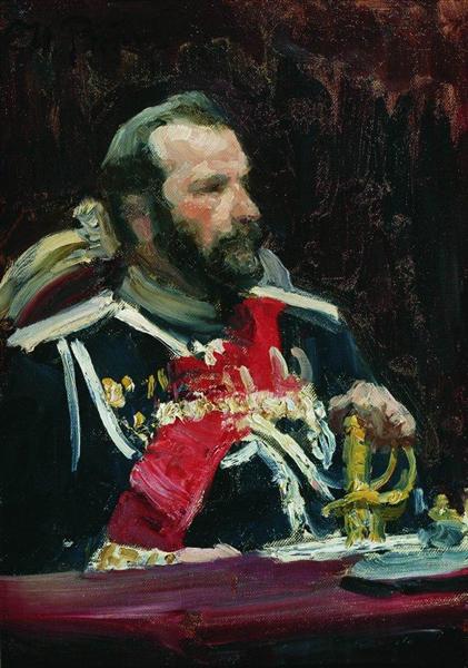 Retrato do Ministro da Guerra, Infantaria Geral e membro do Aleksei Nikolayevich Kuropathkin State Council - 1903