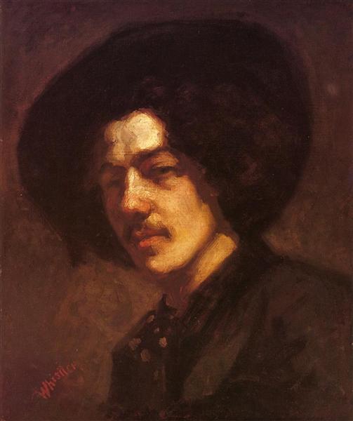 Portret Whistler z kapeluszem - 1859