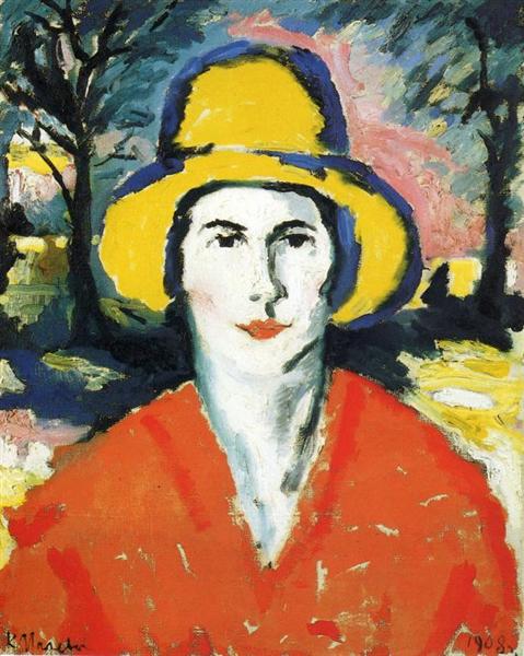 Women's portrait with yellow hat - 1930