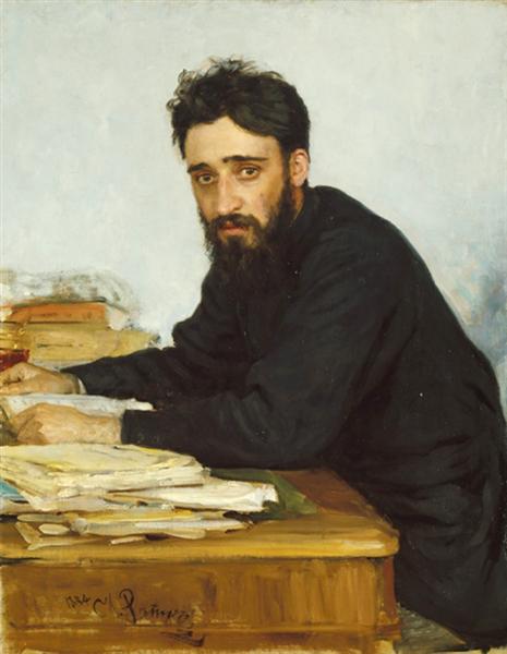 Portræt af forfatteren Vsevolod Mikhailovich Garshin - 1884