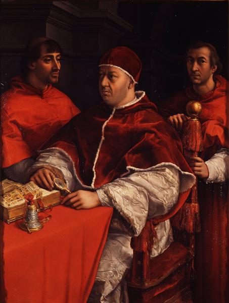 Retratos de Leão X - Cardeal Luigi De' Rossi e Giulio De Medici - 1518