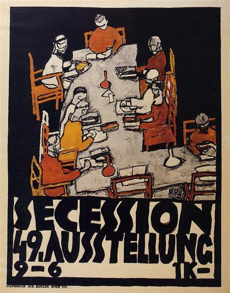 Wenen Secession Poster - 49e tentoonstelling - Die Freunde - 1918