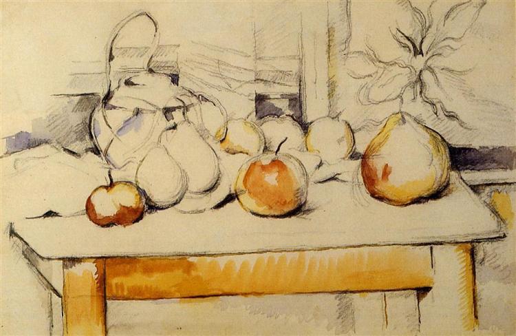 Ginger and Fruits Pot su un tavolo - 1890