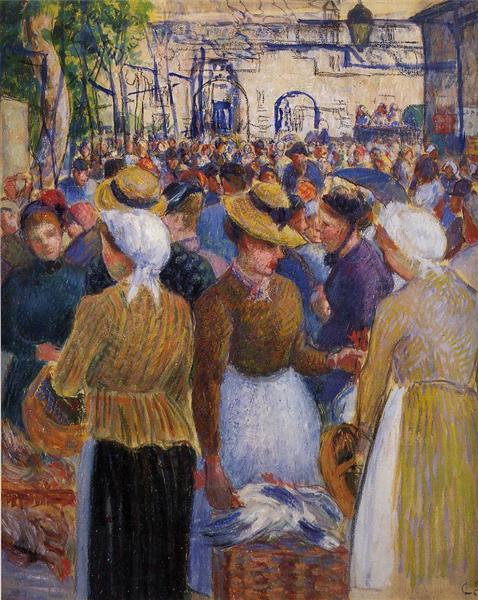 Poultry Market In Gisors - 1889