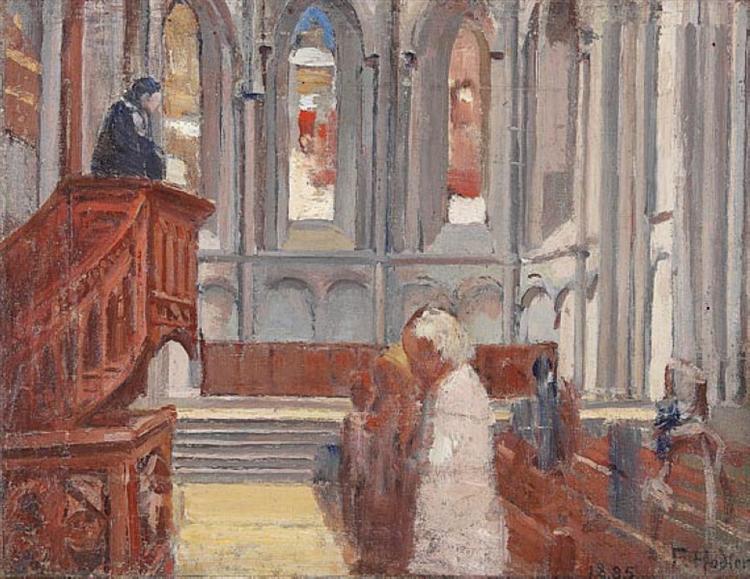 Prayer in the cathedral of St. Pierre - Geneva - 1882