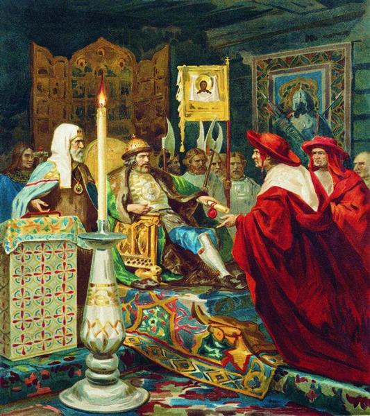 Prince Alexander Nevsky receives the papal legacies - 1870