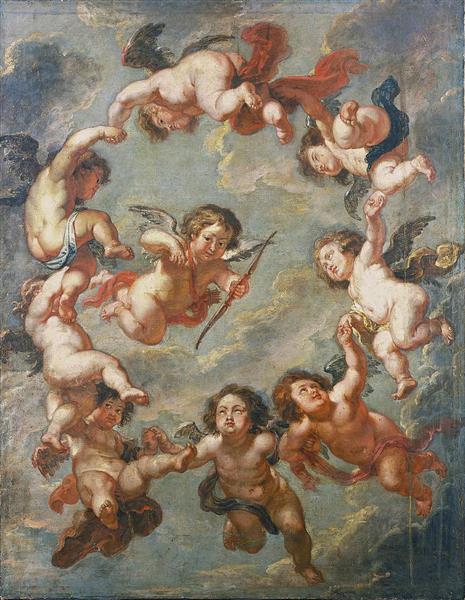 Putti en tagdekoration