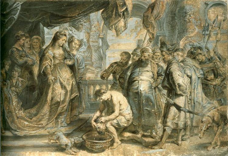 Queen Tomyris met Ciro's hoofd - 1630