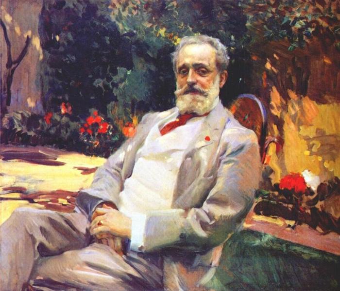 Raimundo de Madrazo in his garden in Paris - 1906