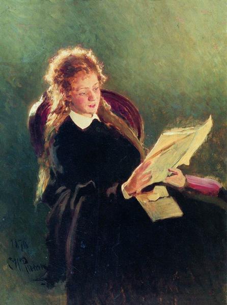 Girl reading - 1876