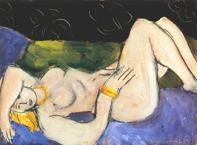 Reclining nude on violet background 1936 