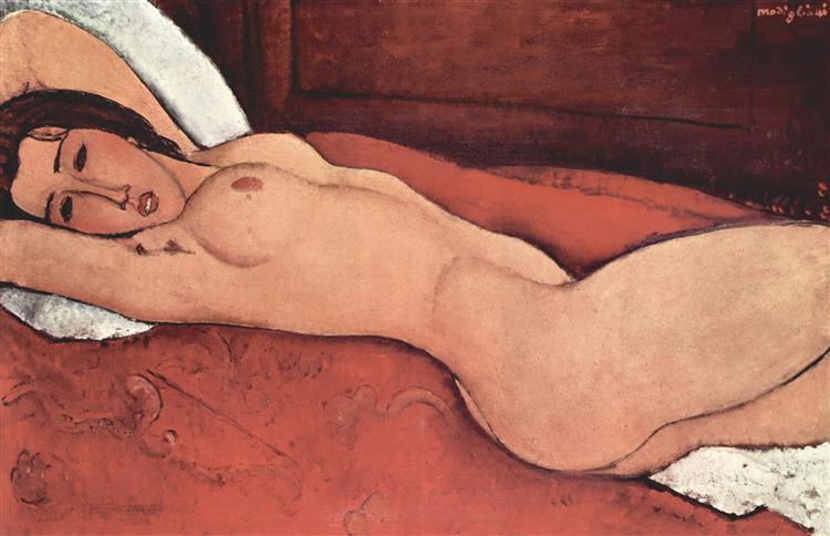 Naked reclined with crossed arms behind the head - 1917