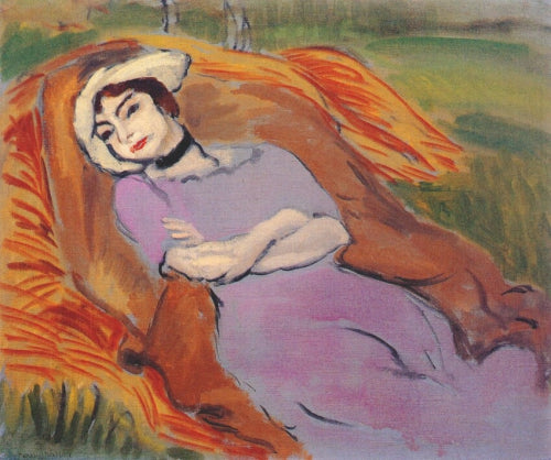 Mujer reclinada en un paisaje (Marguerite) 1918