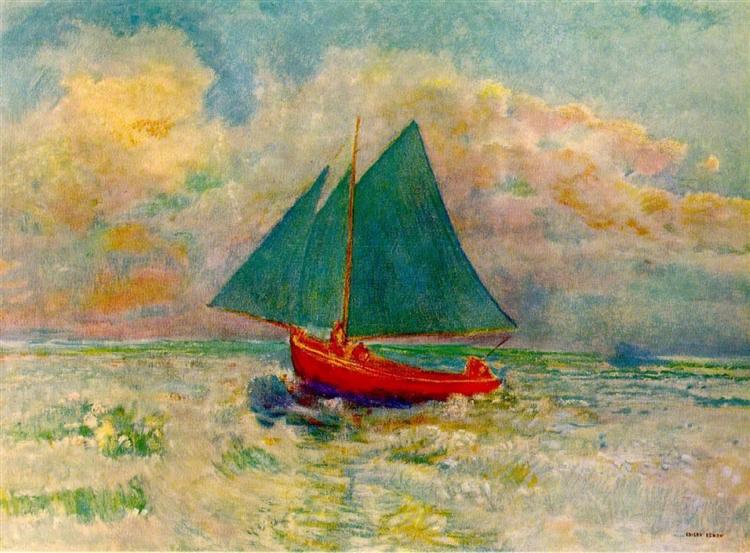 Roter Boot mit blauen Kerzen - 1907