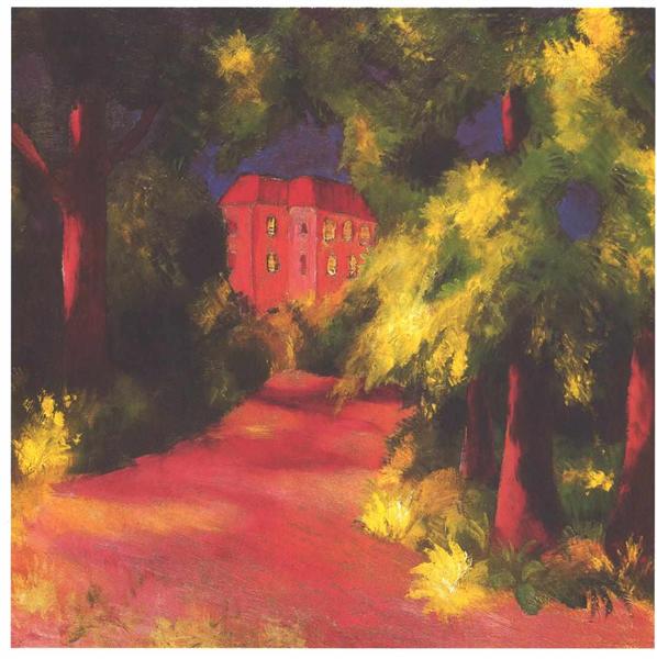 Maison rouge dans le parc - 1914