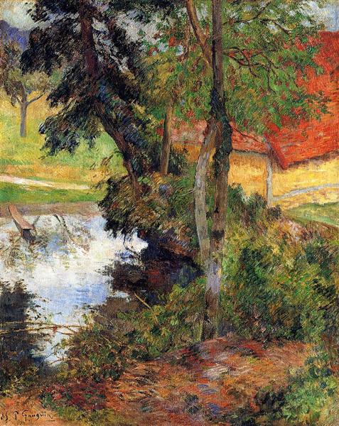 Red Roof by the Water - 1885