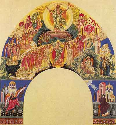 Resurrection of Christ. Sketch for the Fresco of the Assumption Church in Olshany - 1900