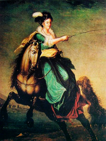 Retrato Equestre De Carlota Joaquina De España - 1830