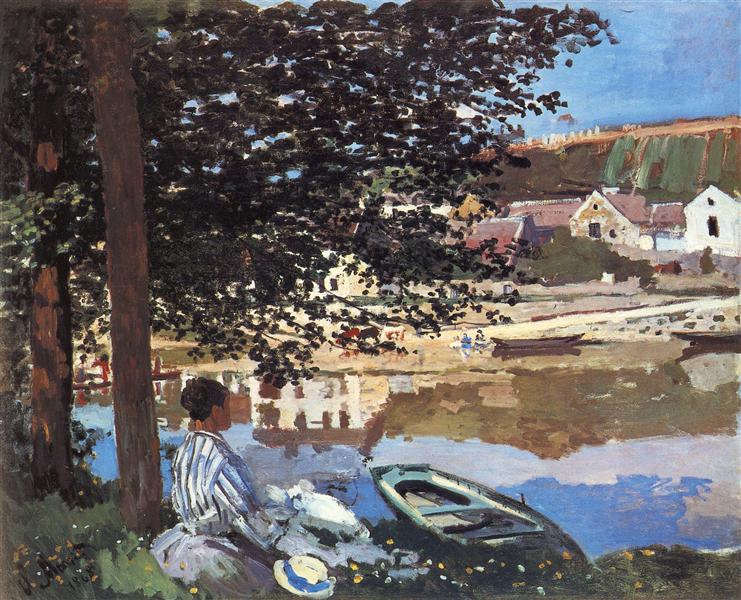 Scène de la rivière à Bennecourt - 1868