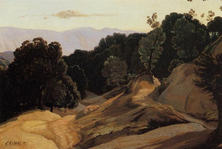 Road through forested mountains - 1835