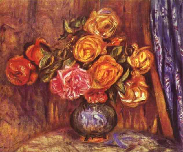 Rosas vor dem blauen Vorhang