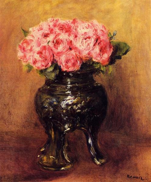 Rosas En Un Jarrón Chino - 1876