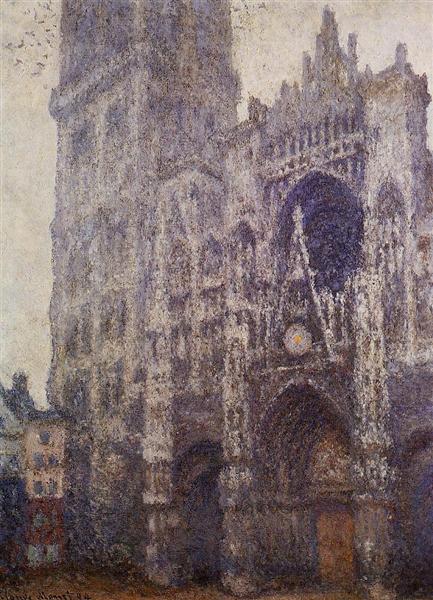 Cathédrale de Rouen - Le Portail Et La Tour D'Albène - Temps Gris - 1894