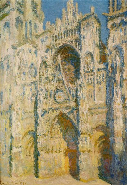 Cathédrale Rouen - Le portail et la tour D`allban sur le soleil - 1894