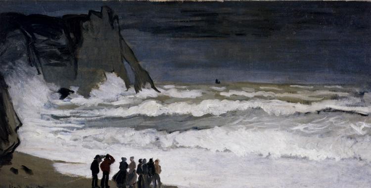 Aufgeregtem Mar in Etretat - 1869