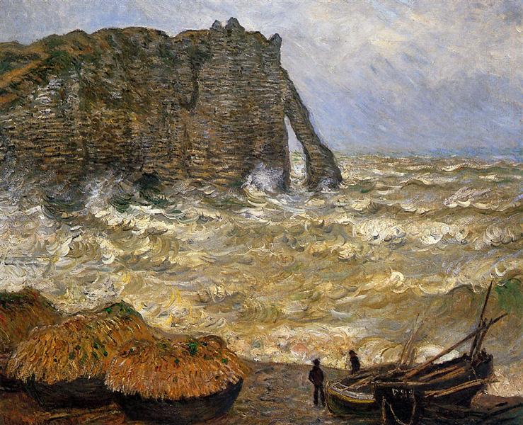 Rough Sea at Etretat - 1883