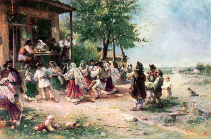 Circular dance in Aninoasa - 1890