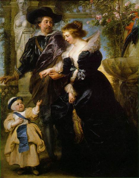 Rubens - sua esposa Helena Fourment - e seu filho Peter Paul - 1639