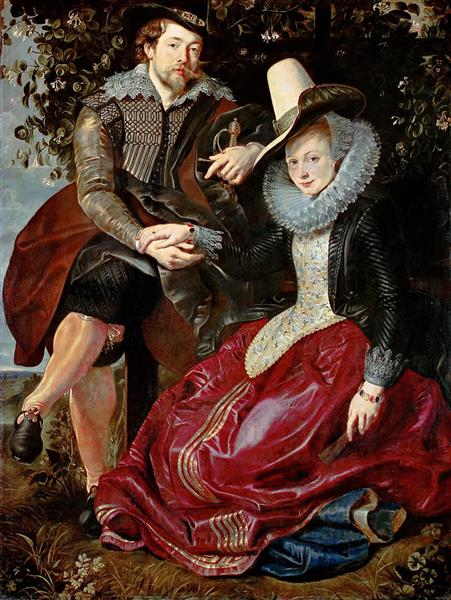 Self -Portrait mit seiner ersten Frau Isabella Brant in der Geißblöcke